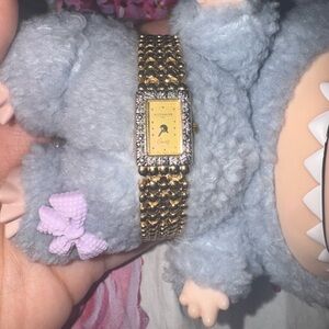 Gold Wittnauer Watch with Crystal Accents